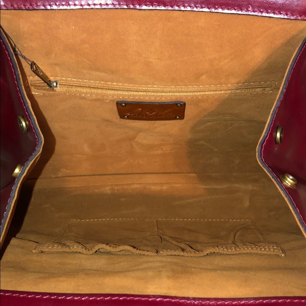 NWT-Patricia Nash-Milania Convertible Satchel-Oxblood-Vintage Distressed-$249 - Picture 9 of 16